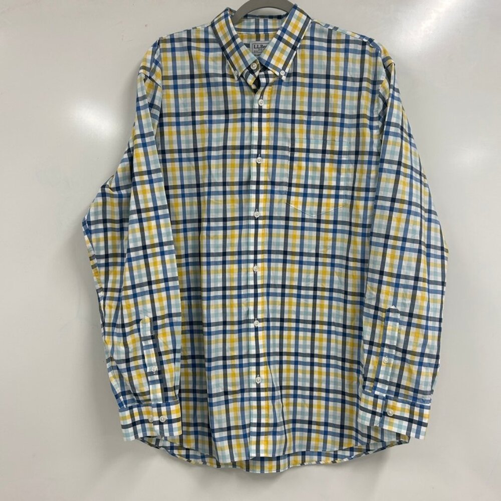 L.L.Bean Mens Plaid Button Down Shirt Classic Preppy Outdoor Casual‎ Old Money